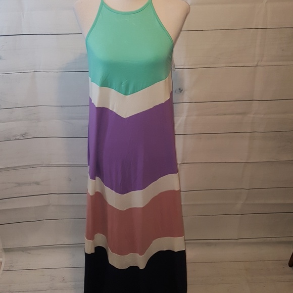 ELLE Colorblock Maxi Dress S-XL - Picture 2 of 3